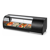 Olmecs Sushi Display Refrigerator, Sushi Display Cooler, 4 x 1/4GN Trays Countertop Sushi Showcase, 42L Food Show Fridge