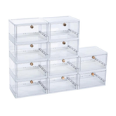 Foldable 4-Side Transparent Shoe Storage Box Set, T8005-10 (10 Pcs.)