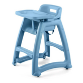 Olmecs Baby Chair with Wheels For Restaurant Base (Blue)