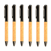 Olmecs AMP 69-1 Metal & Cork Pen for Corporate Gifting with Gift Box (6Pc Pack)