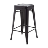 Olmecs Metal Stackable Bar-Home Kitchen Stool - Black