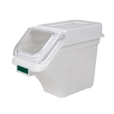 Olmecs White Ingredient Storage Bin, Capacity 20 Ltr. Shelf Ingredient Bin with Lid and Scoop for Kitchen