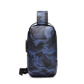 Men Chest Bag W/ Customs Anti-theft Lock /USB 3.0 Charging Port Small Crossbody Bag