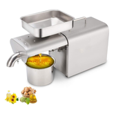 Olmecs Oil Press Machine 500 Watt Cold or Hot Press Automatic Olive Expeller Extractor Commercial Grade Stainless Steel Oil Extractor