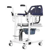 ENJOYCARE Hydraulic Patient Lift Transfer Chair - Adjustable Height, Soft Toilet Seat, 150kg Capacity, Bathroom Wheelchair