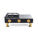 Olmecs Portable Camping BBQ Grill Fire Pit with Fire Hole Flower Design
