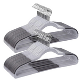 Willow 30-Pack Plastic Coat Hangers, Heavy Duty Durable Hangers with Non-Slip Piece,