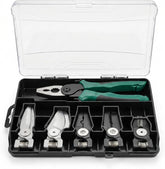 6Pcs Socket Wrench Set with Ratchet Handle – Steel Socket Tool Kit with Extension Bars, Universal Joint & Metal Storage Case