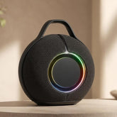 Portable Heavy Bass Bluetooth Speaker with LED Light (Black - Handle)