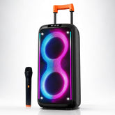 Portable Bluetooth Karaoke Speaker with Wireless Microphone & Remote – Rechargeable Party Speaker with RGB LED Lights (Speaker3)
