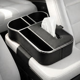 Car Armrest Box Storage Booster Pad – Multifunctional Console Organizer with Cup Holder, Tissue Box & Phone Slot |