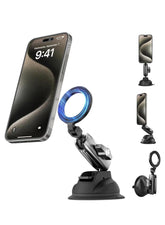 TELESIN Magnetic Suction Cup Mobile Phone Car Mount Compatible with MagSafe | 360° Adjustable Car Windshield Phone Holder