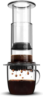 Olmecs Clear Coffee Press – 3 In 1 Brew Method Combines French Press, Pourover, Espresso, Full Bodied Coffee Without Grit or Bitterness