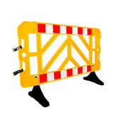 Olmecs 1.5M Plastic Safety Barrier - Yellow | 1.5 Meter Crowd Control Barricade for Road and Pedestrian Safety