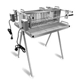 Olmecs Folding BBQ Grill Smokeless Stove Double Sides Grill with Rotisserie Kit