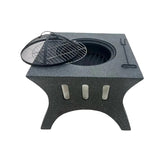 Olmecs Outdoor Fire Pit BBQ Grill Garden Table Stove Fireplace Square Shape