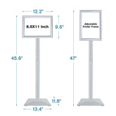 Heavy Duty Pedestal Floor Signage Stand Holder, for Outdoor or Indoor Advertising (8.5 x 11, Black)