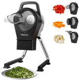 Olmecs Electric Vegetable Chopper, 200W Commercial Vegetable Slicer, Scallion Cutter Food Processor With 3 Feed Ports