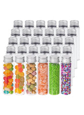 Willow 30Pack 50ml Clear Flat Plastic Test Tubes with Screw Caps