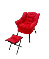 Willow Comfort Lazy Sofa Folding Chair with Armrests Side Pocket and Footstool