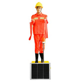Olmecs Solar Construction Robot with Flag | Orange Metal Base and Plastic Body Solar Robot