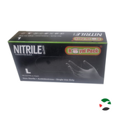 1000 BLACK Nitrile Exam Disposable Gloves, Powder Free 1X10PC Per Carton - RoyalPack