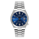 Tristar NJ Series Men's Automatic Watch Blue Index Dial Stainless Steel Bracelet Wrist Watch for Men