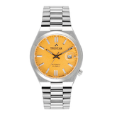 Tristar NJ Series Men's Automatic Watch Yellow Index Dial Stainless Steel Bracelet Wrist Watch for Men