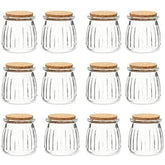 Transparent Glass Jars with Cork Cover Pack of 12pcs, - Willow