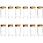 Glass Spice Jars with Bamboo Lids, 147ml, Set of 12pcs - Willow