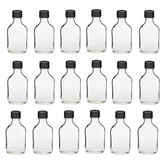 100ml Glass Flask Bottles with Black Tamper Evident Caps 120 Pc Carton - Willow