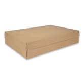Willow Cardboard Gift Box with Lids, for Clothes, 12Pc Pack Size 37.5x26.5x7Cms - Brown Kraft
