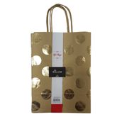 Metallic Gold Polka DOT Premium Quality Kraft Bag 21x15x8cm (10 Pc Pack)