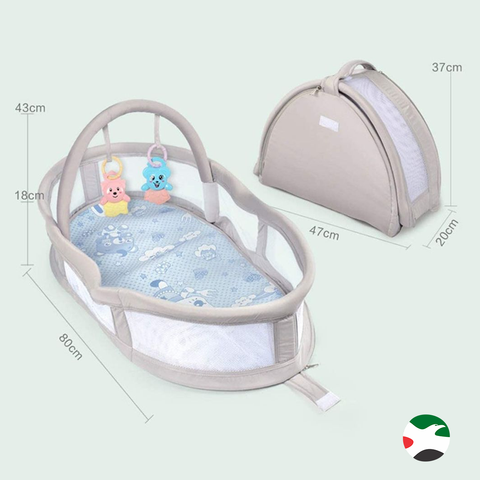 Little Angel Baby Bed Foldable Bassinet for 3+ Months Brown