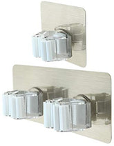 2Pcs Non Punch Adhesive Wall Mounted Mop Holder
