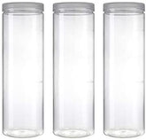 12Pcs Plastic Storage Jar Set Portable Food Candy Jars with Clear Screw-on Lid 20x5.5 Cms - Willow