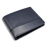 Men Blue Genuine RFID Leather Wallet - Regular Size (8 Card Slots) 2 Compartment - Chaos