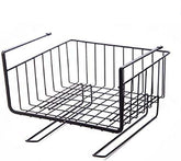 PIN PIN FAMILY Under Cabinet Basket Wire Storage Basket for Kitchen Office Pantry Bathroom - Black,