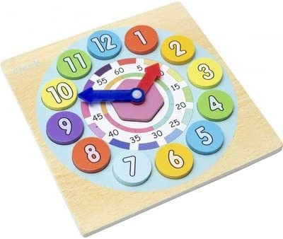 Emma Smart Squirrel Educational Wooden Clock Time & Numbers Learning Board Puzzle 3+ Years