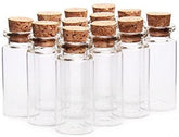 24Pcs 10ML (5.00x2.00Cms) Empty Glass Bottles Jars Vials Case Container with Cork Stoppers - Willow