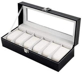 6 Grid Slots PU Leather Luxury Brand Watch Display Box