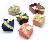 24PCS Assorted Colors Cardboard Square Jewelry Ring Box Case with Sponge