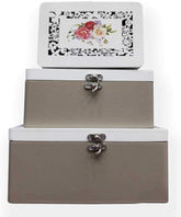 Grey Wooden Gift Boxes Set of 3 - Willow