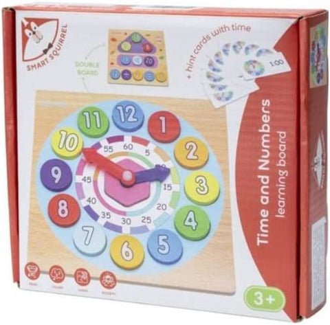 Emma Smart Squirrel Educational Wooden Clock Time & Numbers Learning Board Puzzle 3+ Years