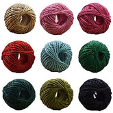 9 PCS Colors Natural Jute Twine Assorted Colors Pack for Artworks and Gift Wrapping Twine 50Meters Per Roll - Willow