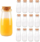 12 Pcs Cork Stoppers Glass Bottles Yogurt Pudding Bottle100ml