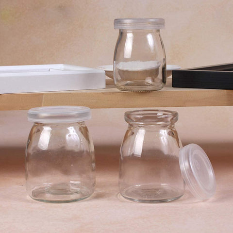 12pcs Clear Glass Jars with Lids  Heat Resistant  (200ml Unmarked) - Willow