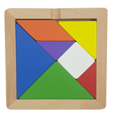 High Quality Colorfull Wooden Tangram 7 Piece Puzzle Brain Teaser Puzzle