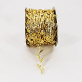 Willow GOLD color leaves ribbon, gift ribbon