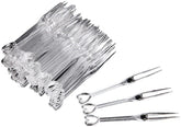 Disposable Plastic Cocktail Picks Fruit Forks Cocktail Sticks Plates Picks Cake Forks Dessert Forks Party Supplies (500pcs Clear)